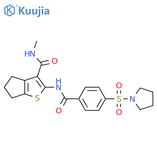 N-methyl-2-4-(pyrrolidine-1-sulfonyl)benzamido-4H,5H,6H-cyclopentabthiophene-3-carboxamide structure