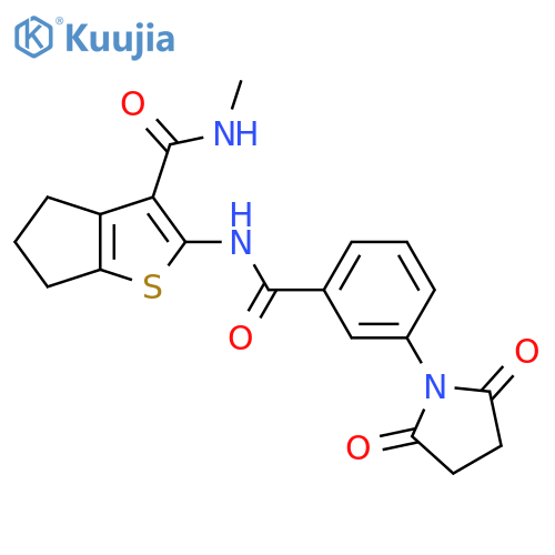 2-3-(2,5-dioxopyrrolidin-1-yl)benzamido-N-methyl-4H,5H,6H-cyclopentabthiophene-3-carboxamide structure