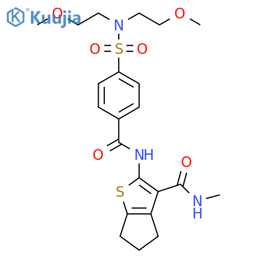 2-{4-bis(2-methoxyethyl)sulfamoylbenzamido}-N-methyl-4H,5H,6H-cyclopentabthiophene-3-carboxamide structure