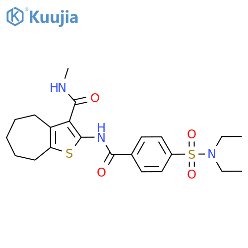 2-4-(diethylsulfamoyl)benzamido-N-methyl-4H,5H,6H,7H,8H-cycloheptabthiophene-3-carboxamide structure