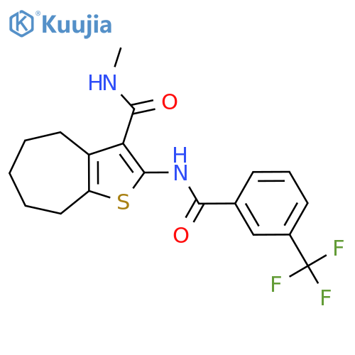 N-methyl-2-3-(trifluoromethyl)benzamido-4H,5H,6H,7H,8H-cycloheptabthiophene-3-carboxamide structure