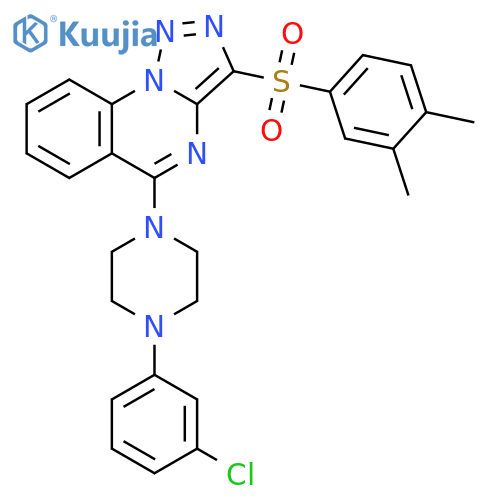 1-(3-chlorophenyl)-4-3-(3,4-dimethylbenzenesulfonyl)-1,2,3triazolo1,5-aquinazolin-5-ylpiperazine structure