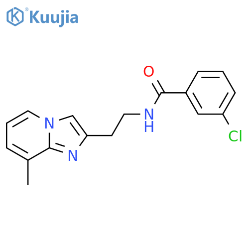 3-chloro-N-(2-{8-methylimidazo1,2-apyridin-2-yl}ethyl)benzamide structure