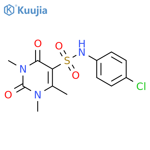 N-(4-chlorophenyl)-1,3,6-trimethyl-2,4-dioxo-1,2,3,4-tetrahydropyrimidine-5-sulfonamide structure