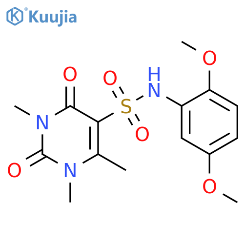 N-(2,5-dimethoxyphenyl)-1,3,6-trimethyl-2,4-dioxo-1,2,3,4-tetrahydropyrimidine-5-sulfonamide structure