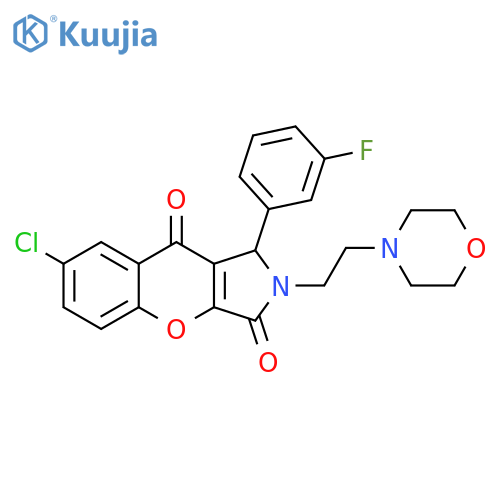 7-chloro-1-(3-fluorophenyl)-2-2-(morpholin-4-yl)ethyl-1H,2H,3H,9H-chromeno2,3-cpyrrole-3,9-dione structure