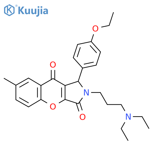 2-3-(diethylamino)propyl-1-(4-ethoxyphenyl)-7-methyl-1H,2H,3H,9H-chromeno2,3-cpyrrole-3,9-dione structure