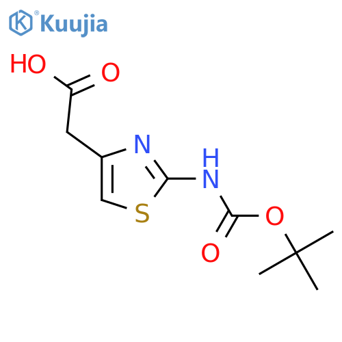 2-(2-{[(tert-butoxy)carbonyl]amino}-1,3-thiazol-4-yl)acetic acid structure