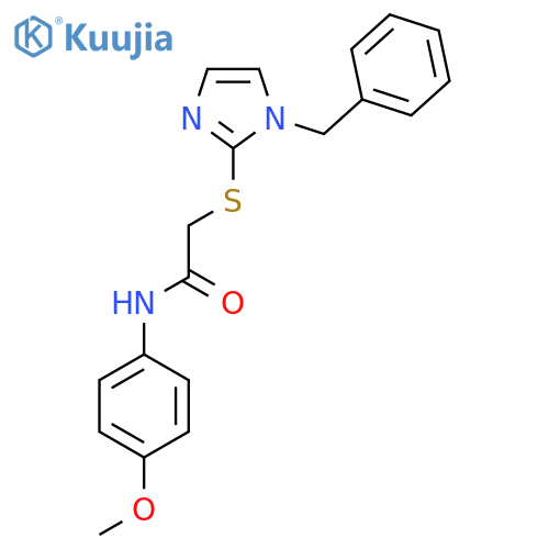 2-(1-benzyl-1H-imidazol-2-yl)sulfanyl-N-(4-methoxyphenyl)acetamide structure