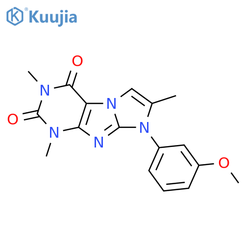 8-(3-methoxyphenyl)-1,3,7-trimethyl-1H,2H,3H,4H,8H-imidazo1,2-gpurine-2,4-dione structure