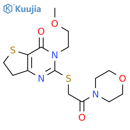 3-(2-methoxyethyl)-2-{2-(morpholin-4-yl)-2-oxoethylsulfanyl}-3H,4H,6H,7H-thieno3,2-dpyrimidin-4-one structure