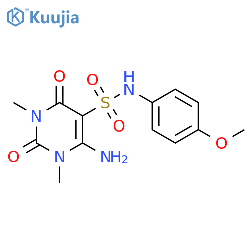 6-amino-N-(4-methoxyphenyl)-1,3-dimethyl-2,4-dioxo-1,2,3,4-tetrahydropyrimidine-5-sulfonamide structure
