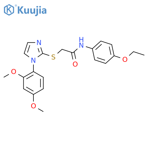 2-{1-(2,4-dimethoxyphenyl)-1H-imidazol-2-ylsulfanyl}-N-(4-ethoxyphenyl)acetamide structure