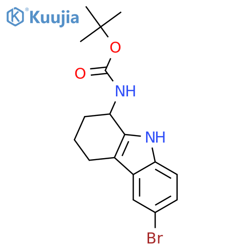 tert-butyl N-(6-bromo-2,3,4,9-tetrahydro-1H-carbazol-1-yl)carbamate structure