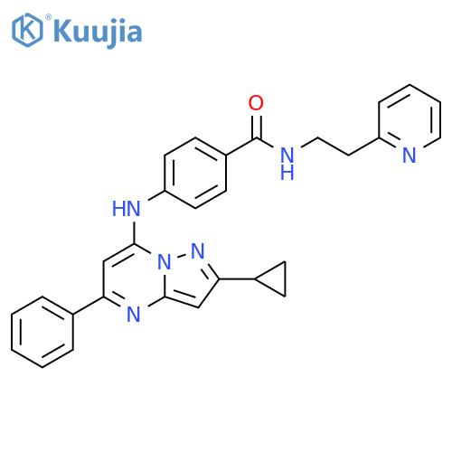 Benzamide,4-[(2-cyclopropyl-5-phenylpyrazolo[1,5-a]pyrimidin-7-yl)amino]-N-[2-(2-pyridinyl)ethyl]- structure