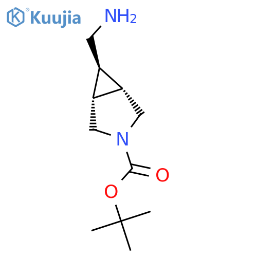tert-butyl rel-(1R,5S,6s)-6-(aminomethyl)-3-azabicyclo[3.1.0]hexane-3-carboxylate structure