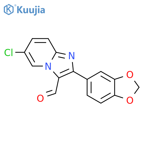 2-Benzo1,3dioxol-5-yl-6-chloro-imidazo1,2-apyridine-3-carbaldehyde structure
