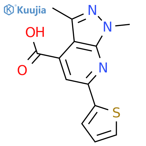 1,3-Dimethyl-6-thien-2-yl-1H-pyrazolo3,4-bpyridine-4-carboxylic Acid structure