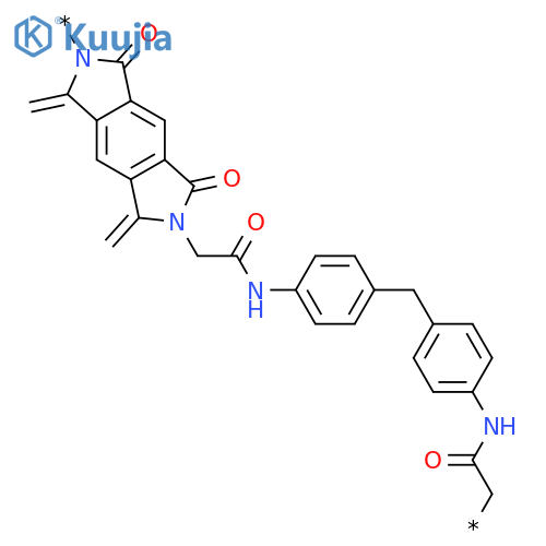 Poly[[5,7-dihydro-1,7-bis(methylene)-3,5-dioxobenzo[1,2-c:4,5-c']dipyrrole-2,6(1H,3H)-diyl](2-oxo-1,2-ethanediyl)imino-1,4-phenylenemethylene-1,4-phenyleneimino(1-oxo-1,2-ethanediyl)] structure