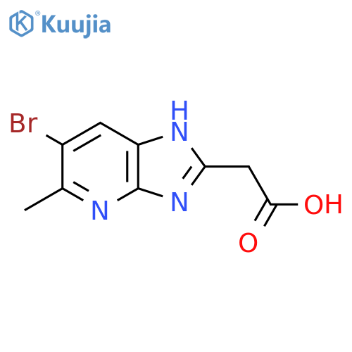 2-(6-Bromo-5-methyl-3H-imidazo4,5-bpyridin-2-yl)acetic acid structure