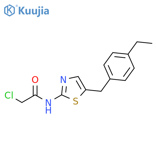 2-chloro-N-{5-(4-ethylphenyl)methyl-1,3-thiazol-2-yl}acetamide structure