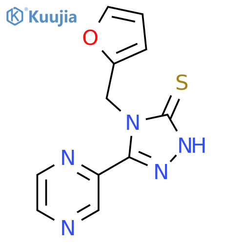 4-(Furan-2-ylmethyl)-5-(pyrazin-2-yl)-4H-1,2,4-triazole-3-thiol structure