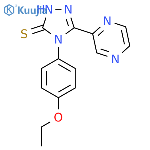 4-(4-ethoxyphenyl)-5-(pyrazin-2-yl)-4H-1,2,4-triazole-3-thiol structure