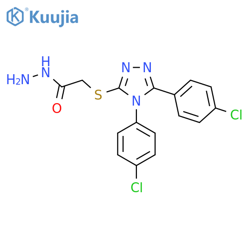 2-{4,5-bis(4-chlorophenyl)-4H-1,2,4-triazol-3-ylsulfanyl}acetohydrazide structure
