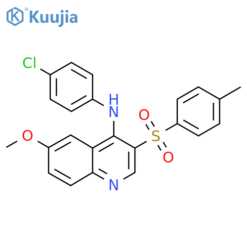 N-(4-chlorophenyl)-6-methoxy-3-(4-methylbenzenesulfonyl)quinolin-4-amine structure