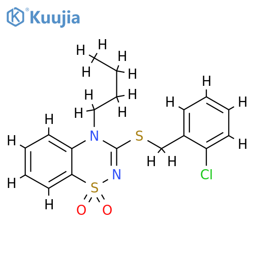 4-butyl-3-{(2-chlorophenyl)methylsulfanyl}-4H-1lambda6,2,4-benzothiadiazine-1,1-dione structure