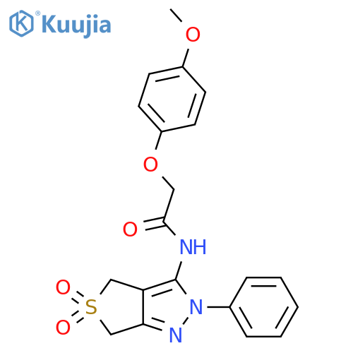 N-{5,5-dioxo-2-phenyl-2H,4H,6H-5lambda6-thieno3,4-cpyrazol-3-yl}-2-(4-methoxyphenoxy)acetamide structure