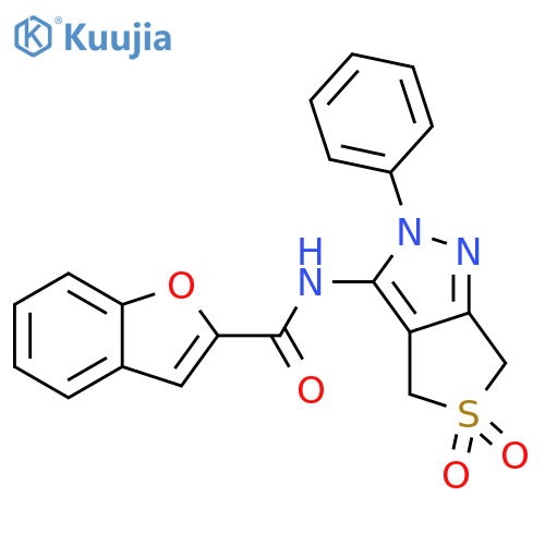N-{5,5-dioxo-2-phenyl-2H,4H,6H-5lambda6-thieno3,4-cpyrazol-3-yl}-1-benzofuran-2-carboxamide structure