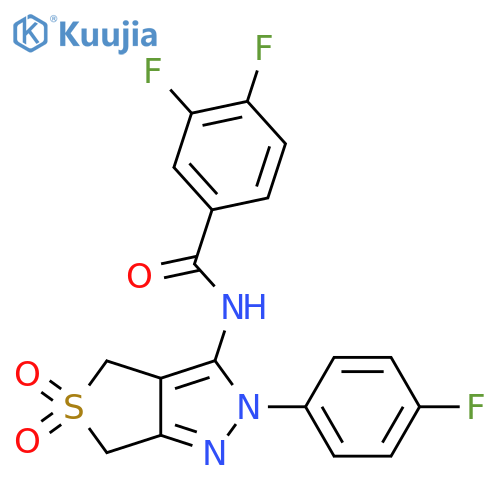 3,4-difluoro-N-2-(4-fluorophenyl)-5,5-dioxo-2H,4H,6H-5lambda6-thieno3,4-cpyrazol-3-ylbenzamide structure