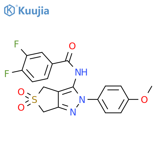 3,4-difluoro-N-2-(4-methoxyphenyl)-5,5-dioxo-2H,4H,6H-5lambda6-thieno3,4-cpyrazol-3-ylbenzamide structure