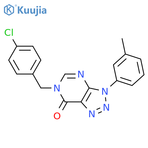 6-(4-chlorophenyl)methyl-3-(3-methylphenyl)-3H,6H,7H-1,2,3triazolo4,5-dpyrimidin-7-one structure