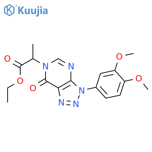 ethyl 2-3-(3,4-dimethoxyphenyl)-7-oxo-3H,6H,7H-1,2,3triazolo4,5-dpyrimidin-6-ylpropanoate structure