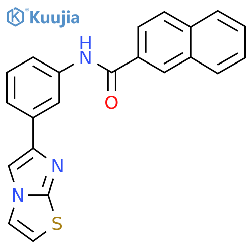 N-(3-{imidazo2,1-b1,3thiazol-6-yl}phenyl)naphthalene-2-carboxamide structure