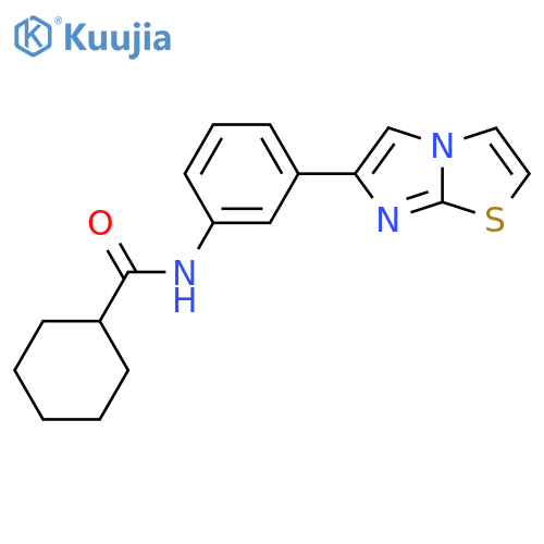 N-(3-{imidazo2,1-b1,3thiazol-6-yl}phenyl)cyclohexanecarboxamide structure