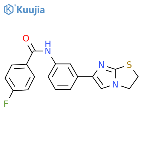 4-fluoro-N-(3-{2H,3H-imidazo2,1-b1,3thiazol-6-yl}phenyl)benzamide structure