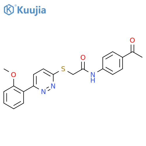 N-(4-acetylphenyl)-2-{6-(2-methoxyphenyl)pyridazin-3-ylsulfanyl}acetamide structure