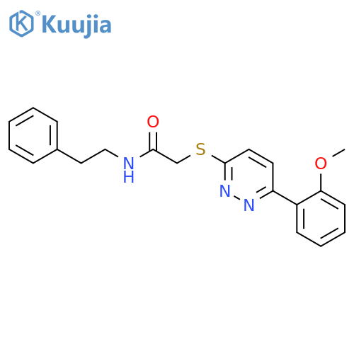 2-{6-(2-methoxyphenyl)pyridazin-3-ylsulfanyl}-N-(2-phenylethyl)acetamide structure