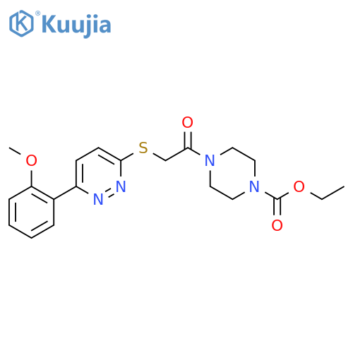 ethyl 4-(2-{6-(2-methoxyphenyl)pyridazin-3-ylsulfanyl}acetyl)piperazine-1-carboxylate structure