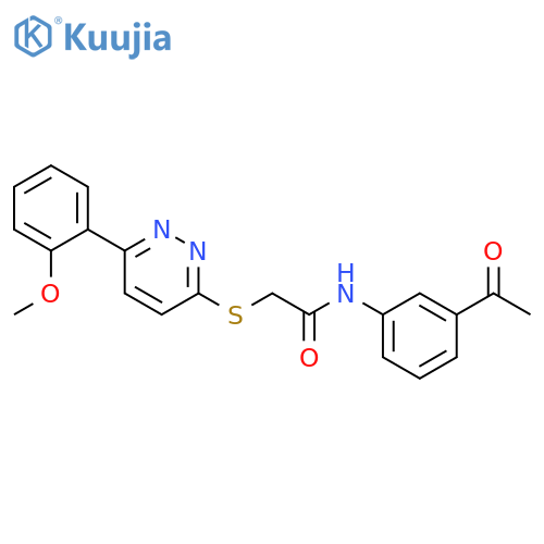 N-(3-acetylphenyl)-2-{6-(2-methoxyphenyl)pyridazin-3-ylsulfanyl}acetamide structure