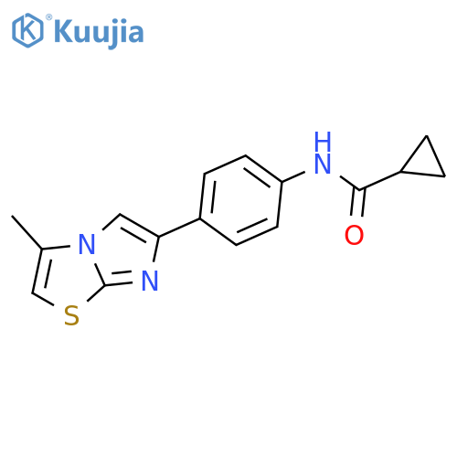 N-[4-(3-methylimidazo[2,1-b][1,3]thiazol-6-yl)phenyl]cyclopropanecarboxamide structure