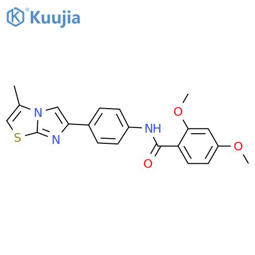 2,4-dimethoxy-N-(4-{3-methylimidazo2,1-b1,3thiazol-6-yl}phenyl)benzamide structure