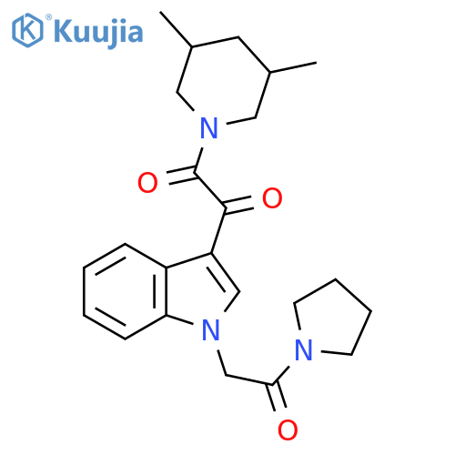 1-(3,5-dimethylpiperidin-1-yl)-2-{1-2-oxo-2-(pyrrolidin-1-yl)ethyl-1H-indol-3-yl}ethane-1,2-dione structure