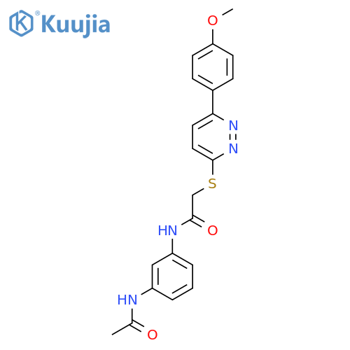 N-(3-acetamidophenyl)-2-{6-(4-methoxyphenyl)pyridazin-3-ylsulfanyl}acetamide structure
