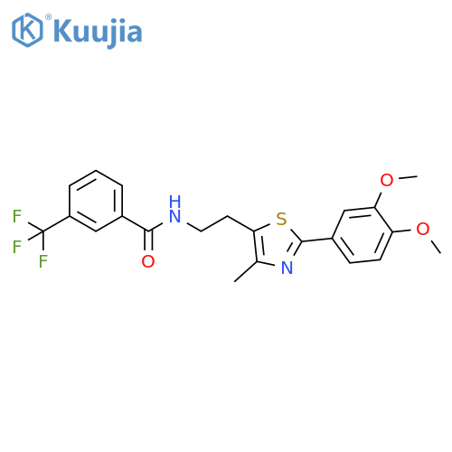 N-{2-2-(3,4-dimethoxyphenyl)-4-methyl-1,3-thiazol-5-ylethyl}-3-(trifluoromethyl)benzamide structure