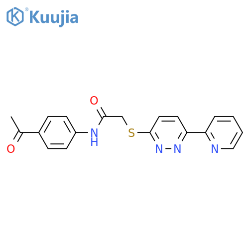 N-(4-acetylphenyl)-2-{6-(pyridin-2-yl)pyridazin-3-ylsulfanyl}acetamide structure