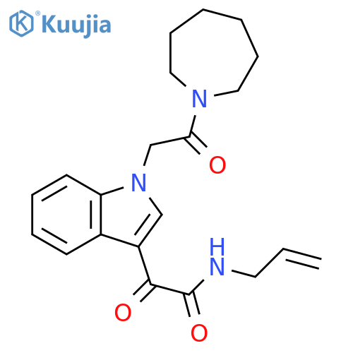 2-{1-2-(azepan-1-yl)-2-oxoethyl-1H-indol-3-yl}-2-oxo-N-(prop-2-en-1-yl)acetamide structure